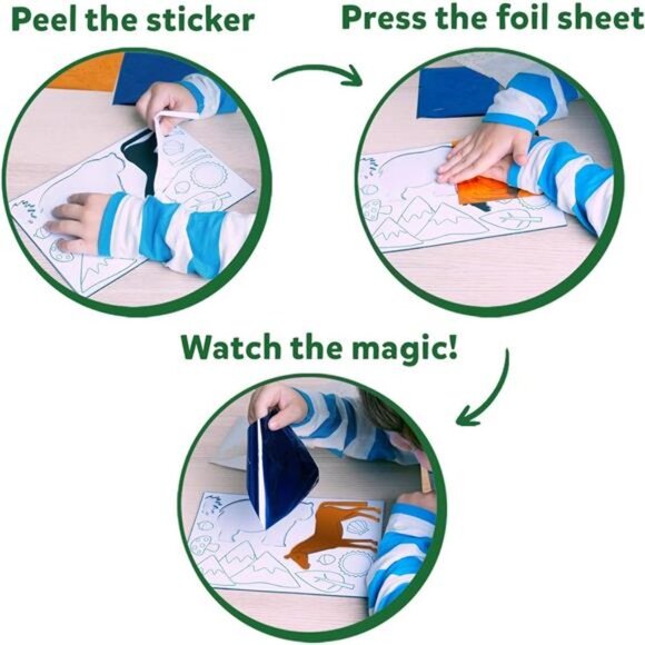 Art & Craft Activity-Foil Fun Animals,No Mess Art for Kids,Craft Kits & Supplies - Picture 5 of 7